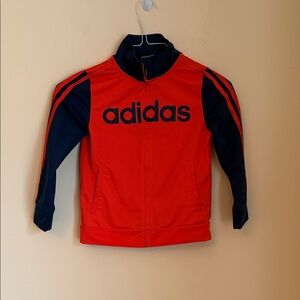 Adidas Bold Red and Black Zip‎ Jacket Sz 7